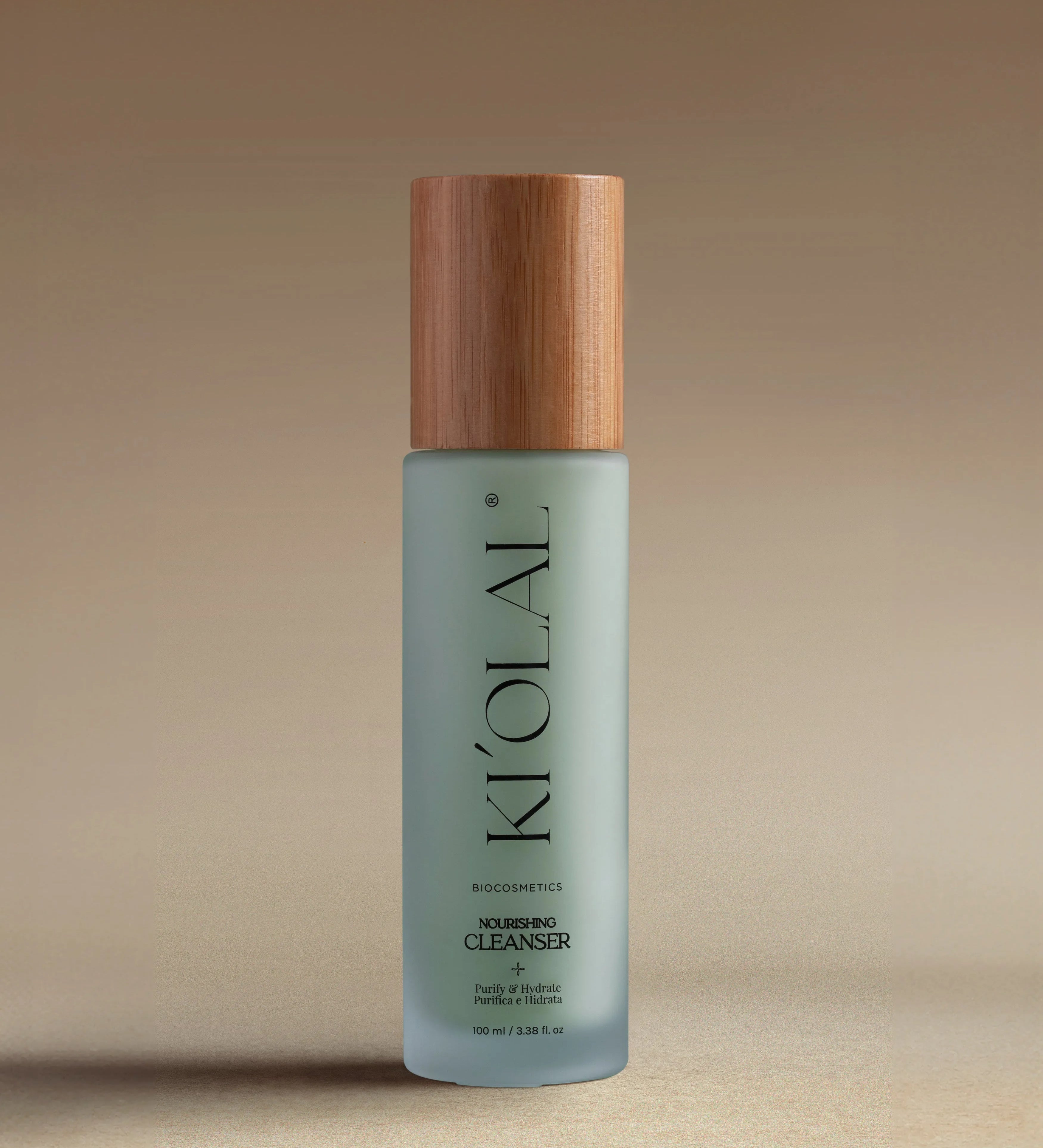 Ki'olal Nourishing Cleanser bottle with bamboo cap
