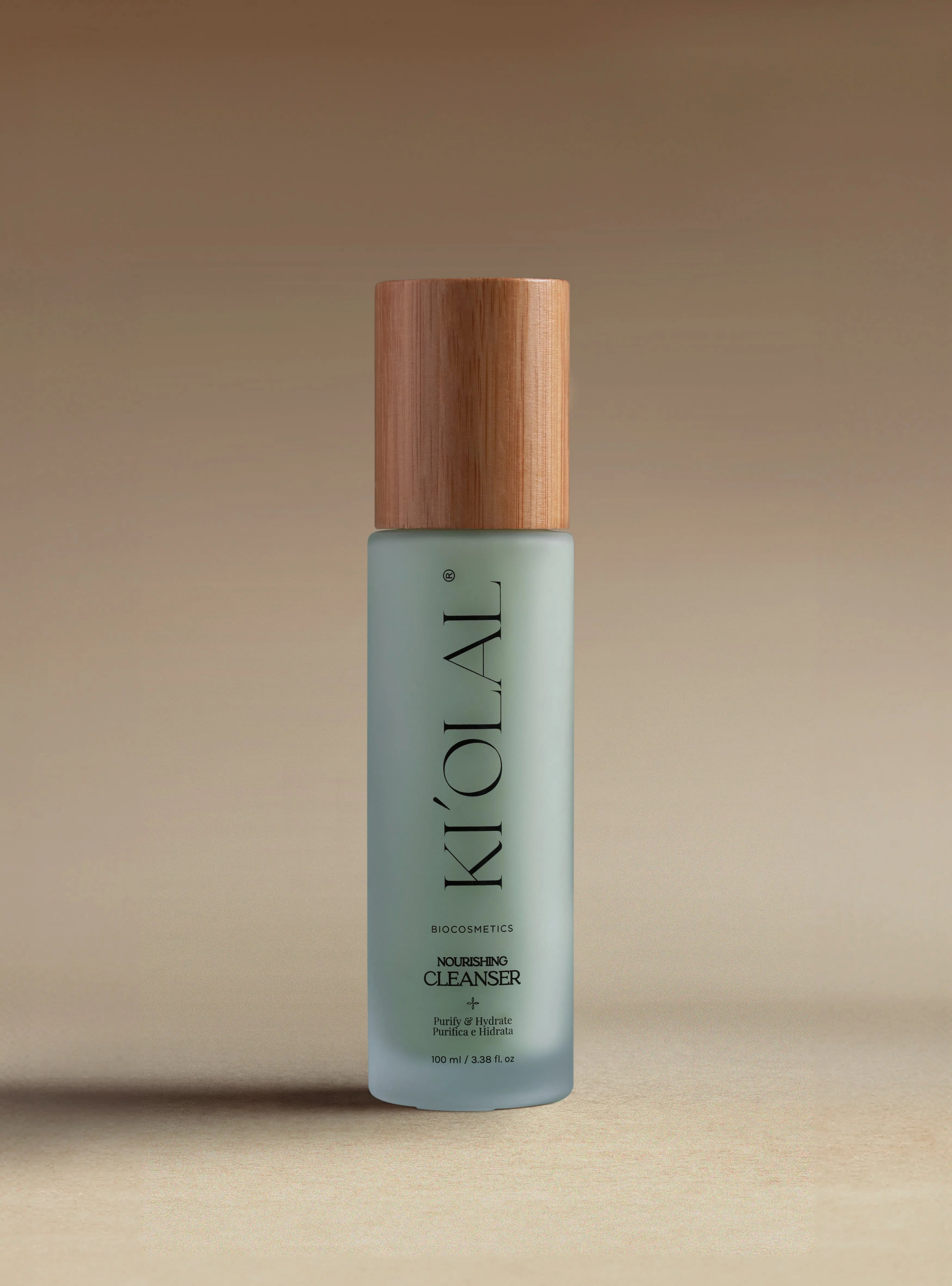 Ki'olal Nourishing Cleanser bottle with bamboo cap